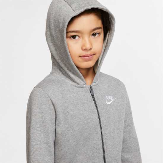 Nike Fleece Tracksuit Junior Boys Сиво/Бяло Детски спортни екипи