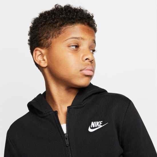 Nike Fleece Tracksuit Junior Boys Black/White Детски полар