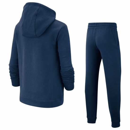 Nike Fleece Tracksuit Junior Boys Морско синьо/Бяло Детски спортни екипи