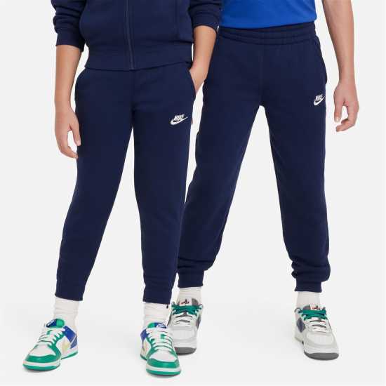 Nike Fleece Tracksuit Junior Boys Морско синьо/Бяло Детски спортни екипи