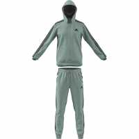 Мъжки Спортен Екип Adidas 3S Fleece Tracksuit Mens Grey/Black Мъжки спортни екипи в две части