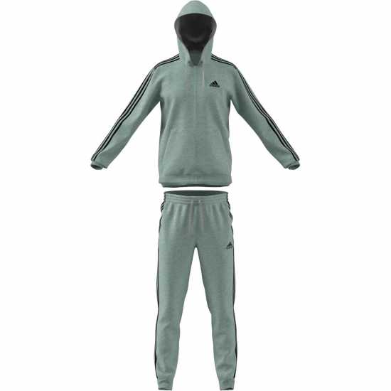 Adidas Мъжки Спортен Екип 3S Fleece Tracksuit Mens Grey/Black Мъжки спортни екипи в две части