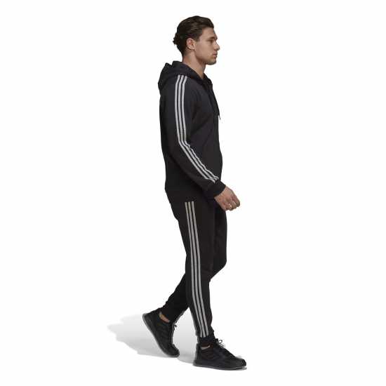Adidas Мъжки Спортен Екип 3S Fleece Tracksuit Mens Черно/Сиво Мъжки спортни екипи в две части