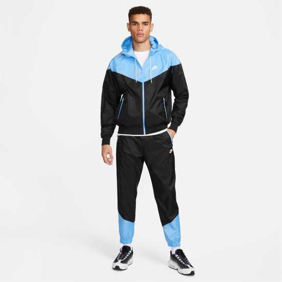 Nike Windrunner Men's Woven Lined Pants Black/Blue Мъжки спортни екипи в две части