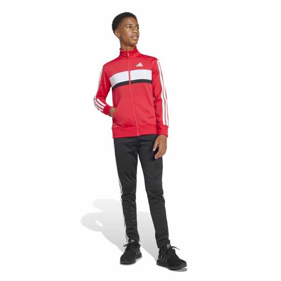 Adidas 3S Essentials Tiberio Tracksuit Червен/Черен Adidas 3S Essentials Tiberio Tracksuit Червен/Черен