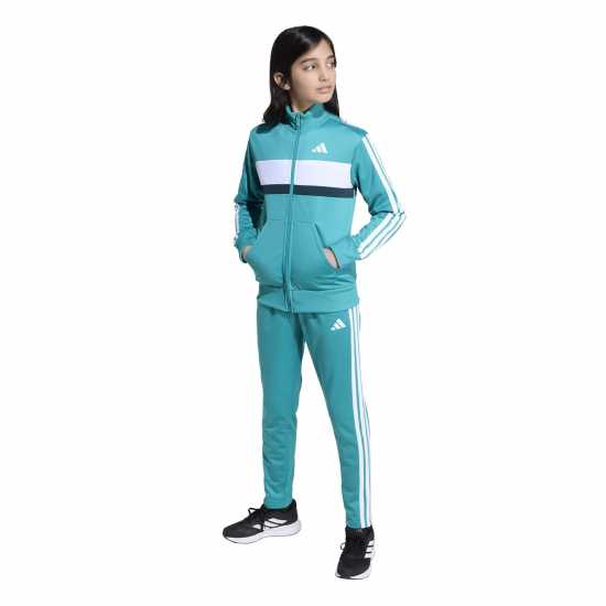 Adidas 3S Essentials Tiberio Tracksuit Зелено/Бяло Adidas 3S Essentials Tiberio Tracksuit Зелено/Бяло