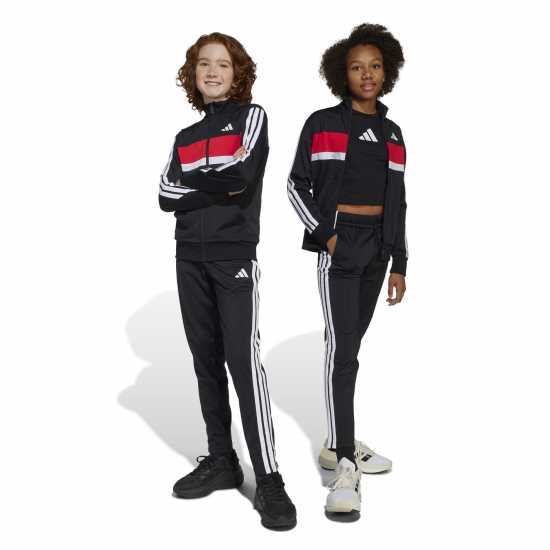 Adidas Essentials Tiberio Tracksuit Черно/Бяло/Рубин 