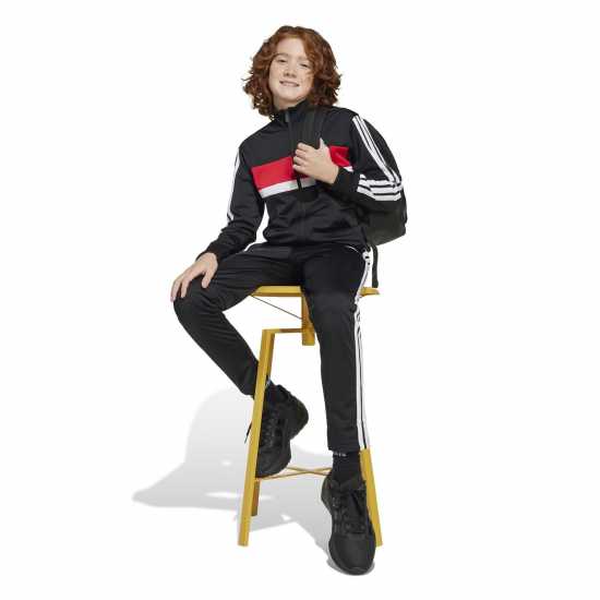 Adidas Essentials Tiberio Tracksuit Черно/Бяло/Рубин 