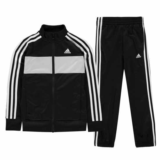 Adidas Essentials Tiberio Tracksuit Черно/Сиво/Бяло Детски спортни екипи