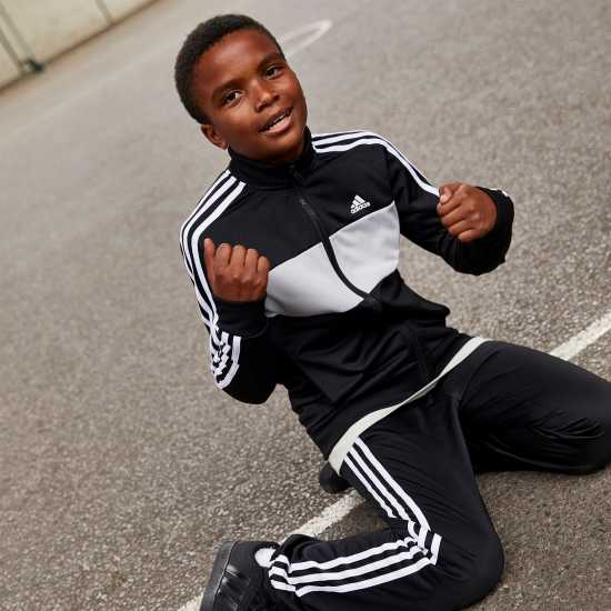 Adidas Essentials Tiberio Tracksuit Blk/Grey/White Детски спортни екипи