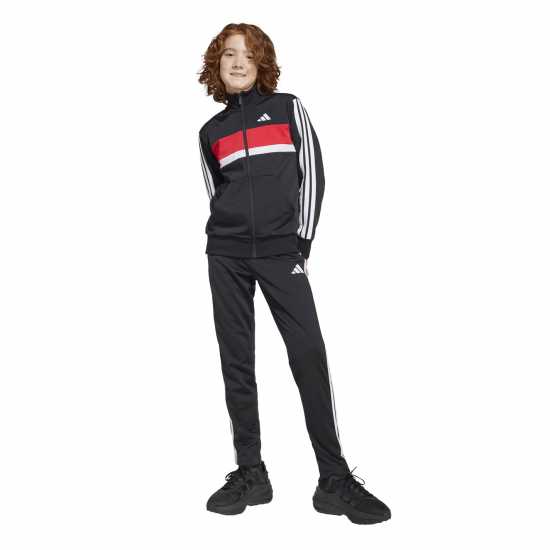 Adidas 3S Essentials Tiberio Tracksuit Black/Red 