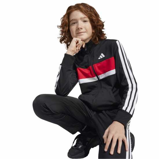 Adidas 3S Essentials Tiberio Tracksuit Black/Red 