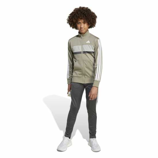 Adidas Essentials Tiberio Tracksuit Шатра Зелено/Бяло Adidas Essentials Tiberio Tracksuit Шатра Зелено/Бяло