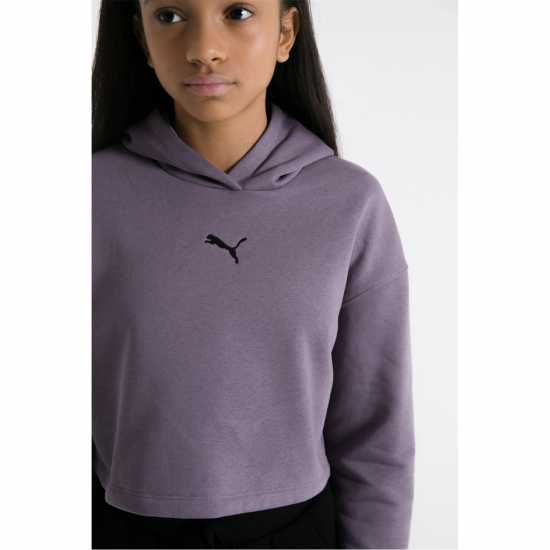 Puma Fleece Tracksuit Junior Girls Purple/Black Детски спортни екипи