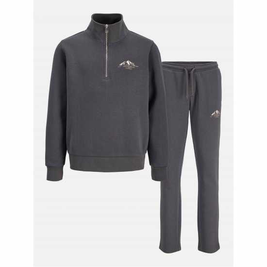 Jack And Jones Mountain Quarter Zip Jogger Set Junior Boys  