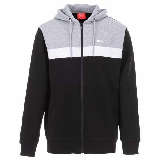 Slazenger Мъжки Спортен Екип Zip Tracksuit Mens Черно/Сиво 