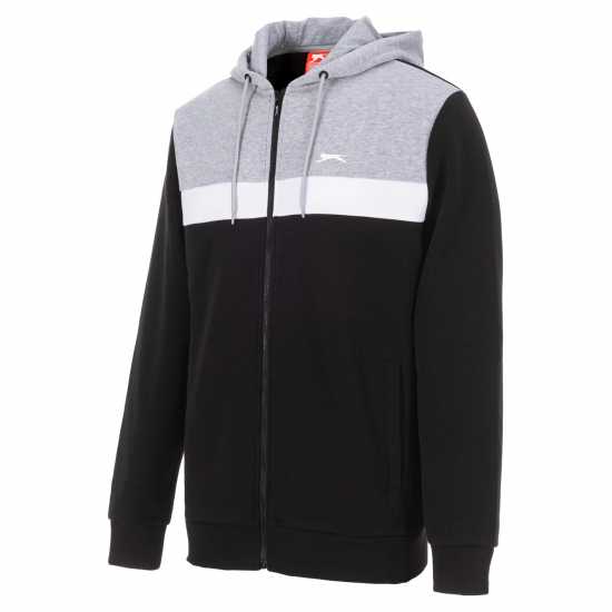 Slazenger Мъжки Спортен Екип Zip Tracksuit Mens Черно/Сиво 