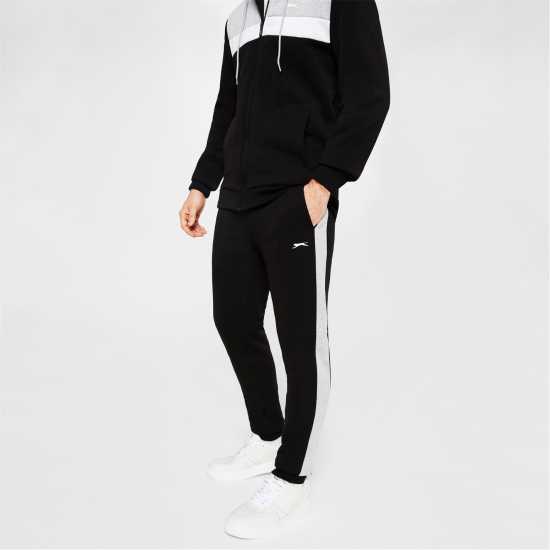 Slazenger Мъжки Спортен Екип Zip Tracksuit Mens Черно/Сиво 