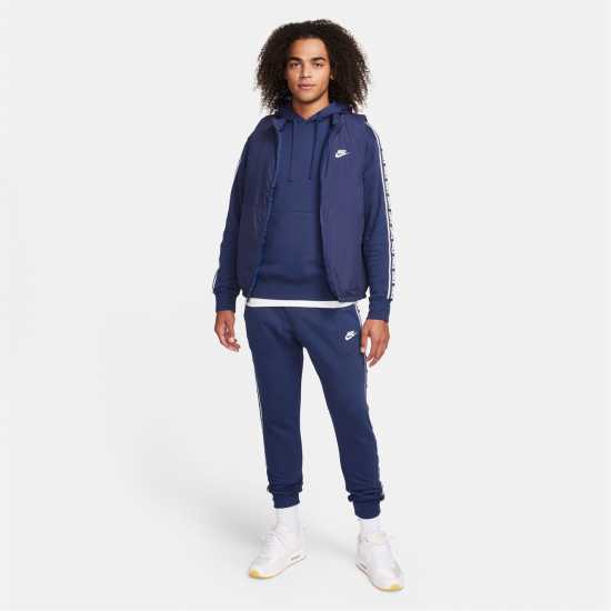 Nike Полар Мъже Club Fleece Mens Graphic Hooded Tracksuit Морско синьо/Бяло Мъжки спортни екипи в две части
