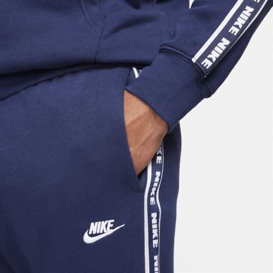 Nike Полар Мъже Club Fleece Mens Graphic Hooded Tracksuit Морско синьо/Бяло Мъжки спортни екипи в две части