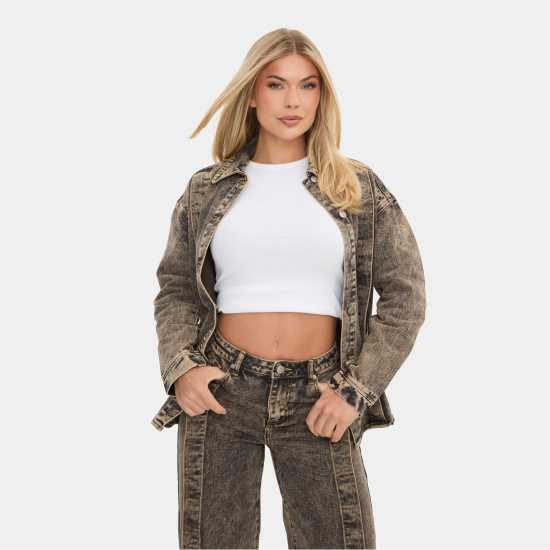 I Saw It First Washed Denim Shirt Дънкова Риза I Saw It First Washed Denim Shirt