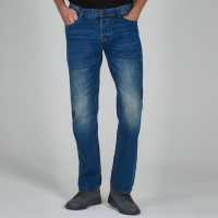 Firetrap Мъжки Дънки Rom Straight Leg Jeans Mens Reg Mid Wash Мъжки дънки