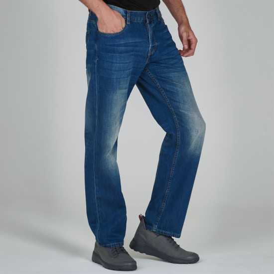 Мъжки дънки Firetrap Мъжки Дънки Rom Straight Leg Jeans Mens Средно перо перо Firetrap Мъжки Дънки Rom Straight Leg Jeans Mens Средно перо перо Мъжки дънки