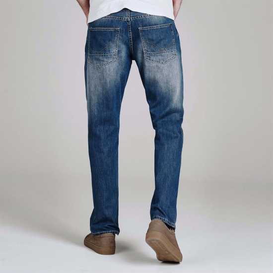 Мъжки дънки Firetrap Мъжки Дънки Rom Straight Leg Jeans Mens Светло пране Firetrap Мъжки Дънки Rom Straight Leg Jeans Mens Светло пране Мъжки дънки