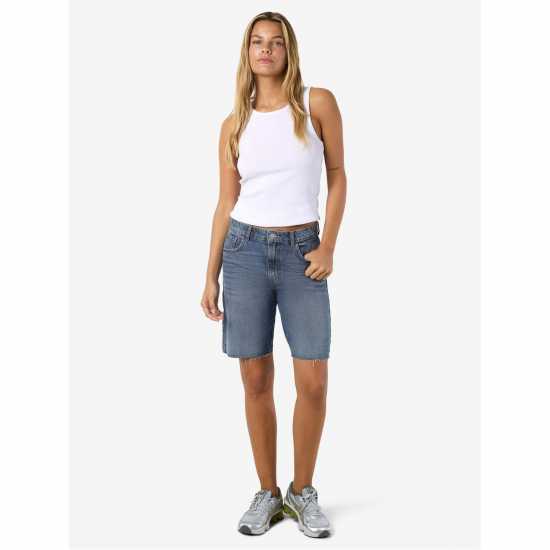 Noisy May Дънкови Къси Панталони Women's Loose Denim Shorts Средно син деним 