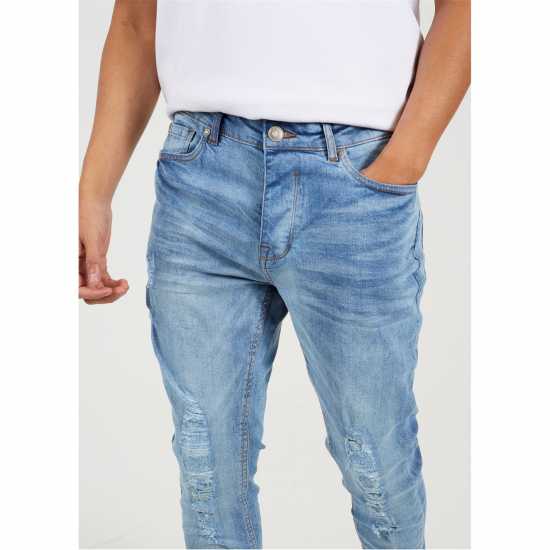 Мъжки дънки Brave Soul Fit Jeans With Knee Rips Brave Soul Fit Jeans With Knee Rips Мъжки дънки