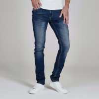 Firetrap Мъжки Дънки С Тесен Крачол Skinny Mens Jeans Mid Blue Мъжки дънки
