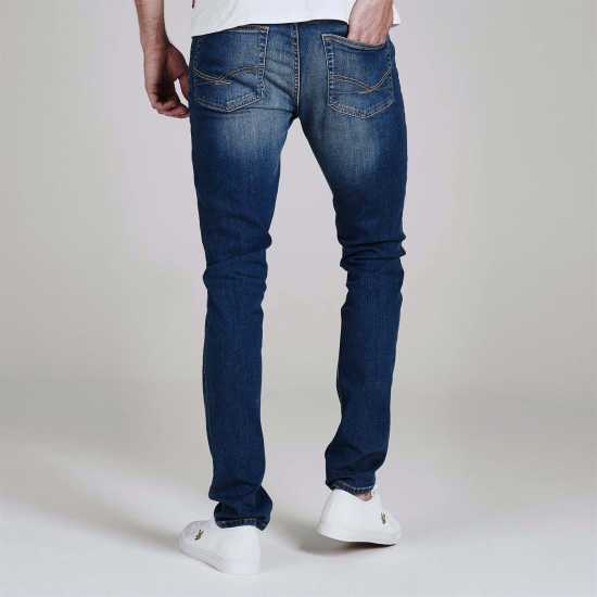 Firetrap Мъжки Скини Дънки Skinny Jeans Mens Mid Blue Мъжки дънки