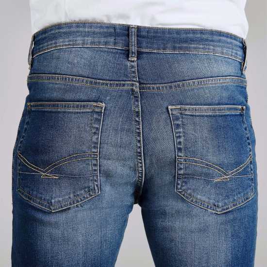 Firetrap Мъжки Скини Дънки Skinny Jeans Mens Mid Blue Мъжки дънки