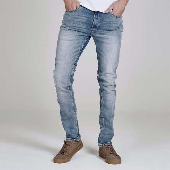 Firetrap Мъжки Скини Дънки Skinny Jeans Mens Бели пране Мъжки дънки