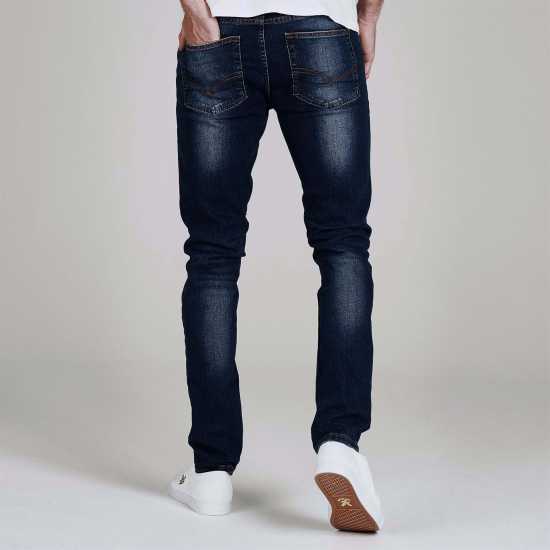Firetrap Мъжки Скини Дънки Skinny Jeans Mens Тъмно перо Мъжки дънки