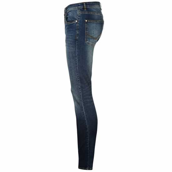 Firetrap Мъжки Скини Дънки Skinny Jeans Mens Тъмно перо Мъжки дънки