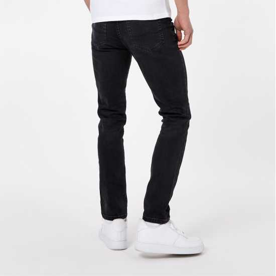 Вталени Дънки Jack Wills Skinny Jeans Износен черен Мъжки дънки