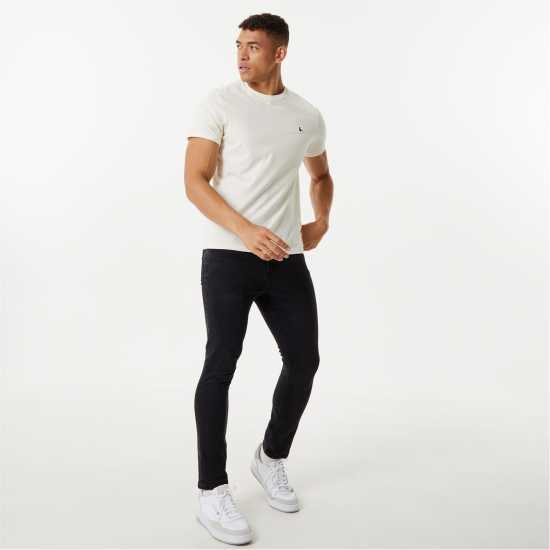 Вталени Дънки Jack Wills Skinny Jeans Износен черен Мъжки дънки