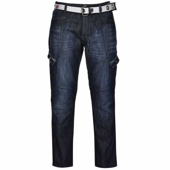 Airwalk Карго Джинси Мъжки Belted Cargo Jeans Mens Тъмно перо Мъжки дънки