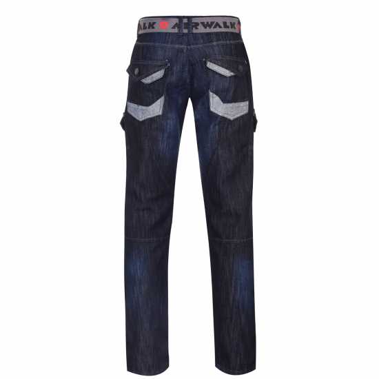 Airwalk Карго Джинси Мъжки Belted Cargo Jeans Mens Тъмно перо Мъжки дънки