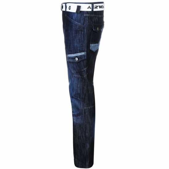 Airwalk Карго Джинси Мъжки Belted Cargo Jeans Mens Тъмно перо Мъжки дънки