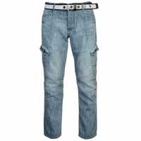 Airwalk Карго Джинси Мъжки Belted Cargo Jeans Mens Light wash II Мъжки дънки