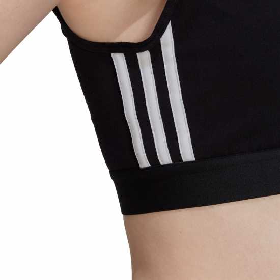 Adidas 3-Stripes Crop Top With Removable Pads Black/White Дамско бельо