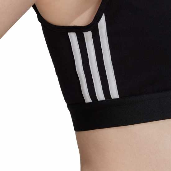 Adidas 3-Stripes Crop Top With Removable Pads Черно/Бяло Дамски тениски и фланелки