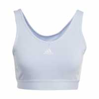 Adidas 3-Stripes Crop Top With Removable Pads Blue Dawn Дамско бельо