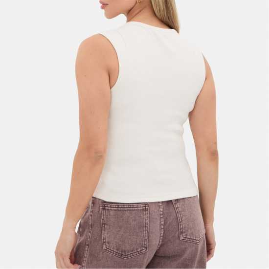 Ribbed Button Front Long Sleeved Top  Дамски тениски и фланелки