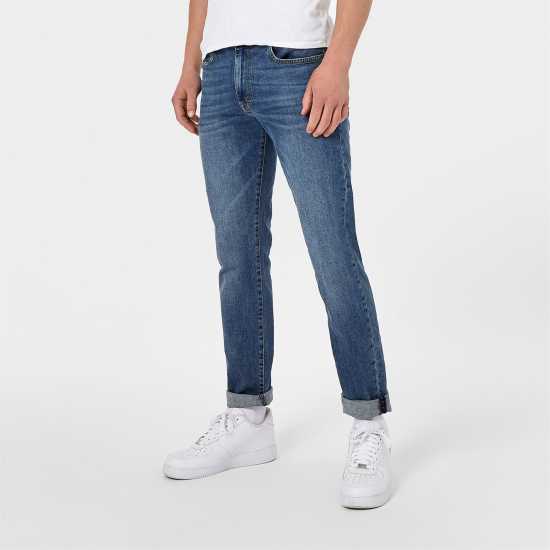 Стеснени Дънки Jack Wills Slim Jeans Средно индиго Мъжки дънки