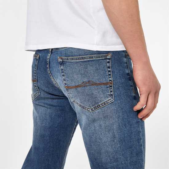 Стеснени Дънки Jack Wills Slim Jeans Средно индиго Мъжки дънки
