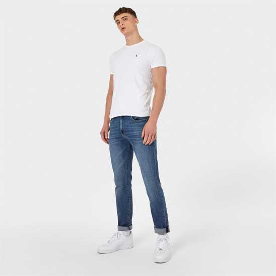 Стеснени Дънки Jack Wills Slim Jeans Средно индиго Мъжки дънки