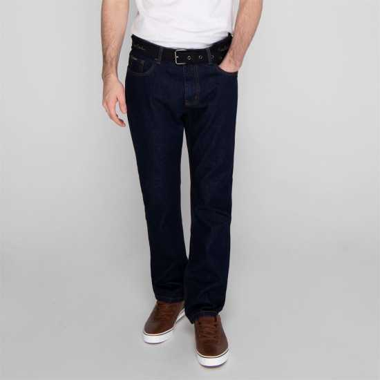 Pierre Cardin Мъжки Джинси С Колан Belted Jeans Mens Indigo Blue Мъжки дънки